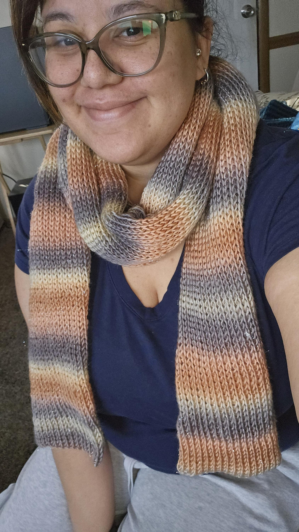 Handmade Knitted Scarf – Soft & Cozy, 60" Long