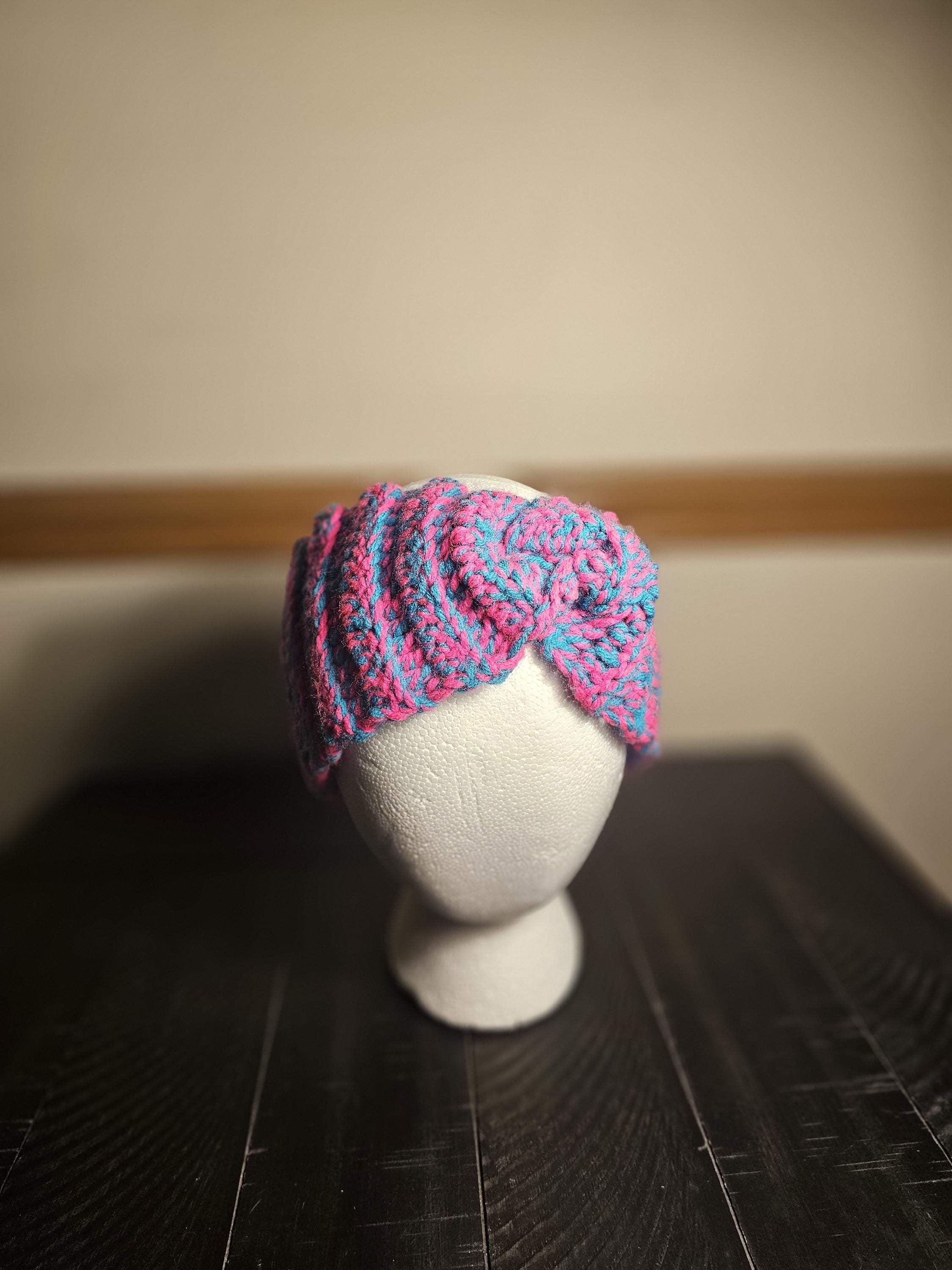 Handmade Two-Toned Crochet Ear Warmer Headband – Adult Size